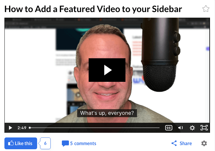 How to Add a Featured Video to your Sidebar